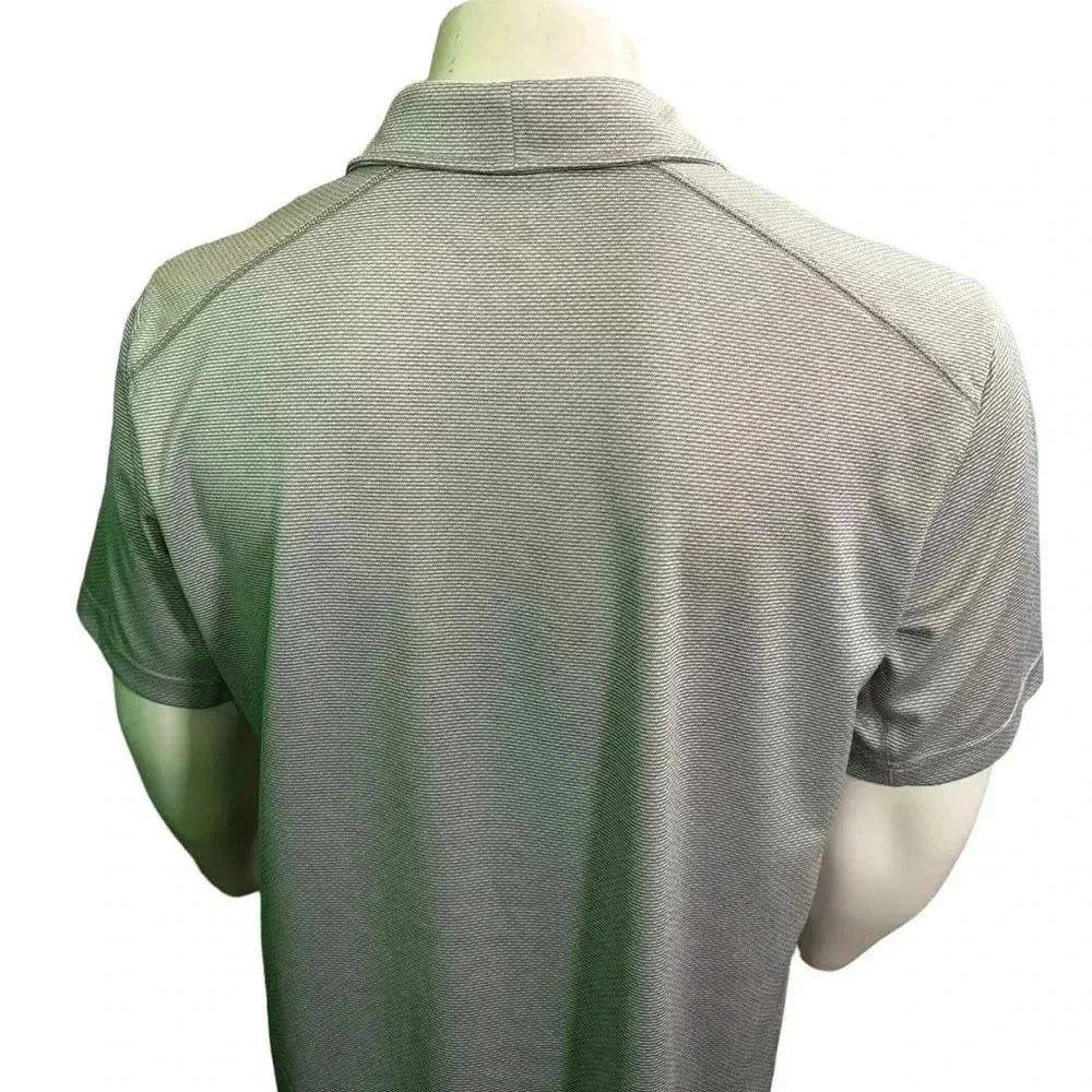 Men's U Polo Golf Shirt XL Gray Polyester Short Sleeve Casual - Picture 6 of 8